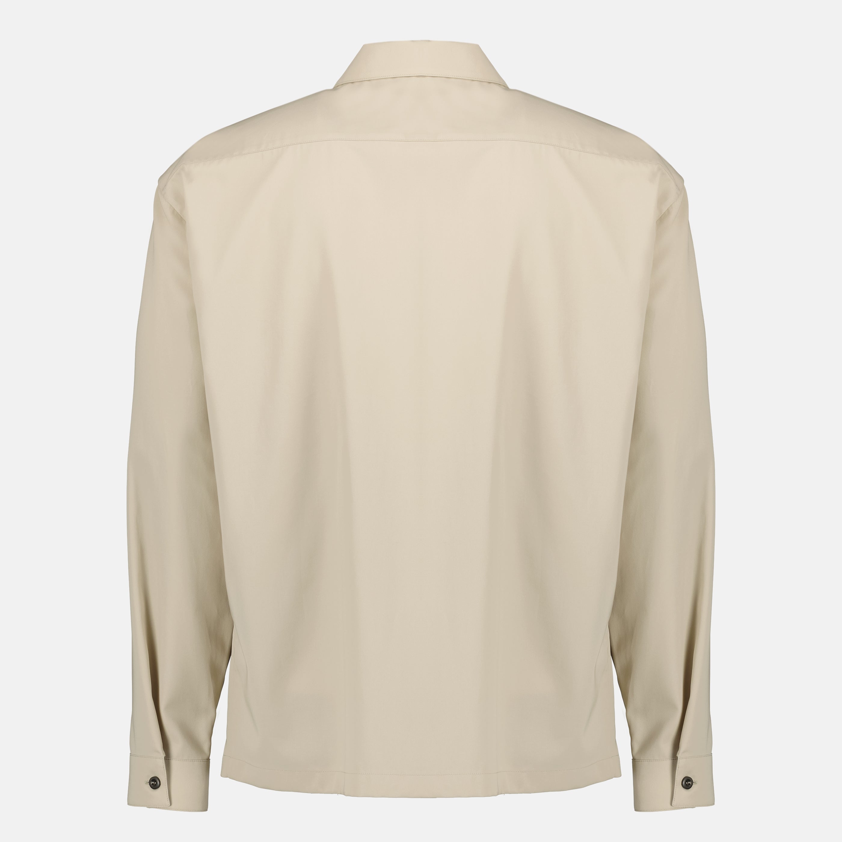 Image of Beige Zip-Up Shirt Jacket by Prada for Men - Season Spring-Summer 2026 - Back View