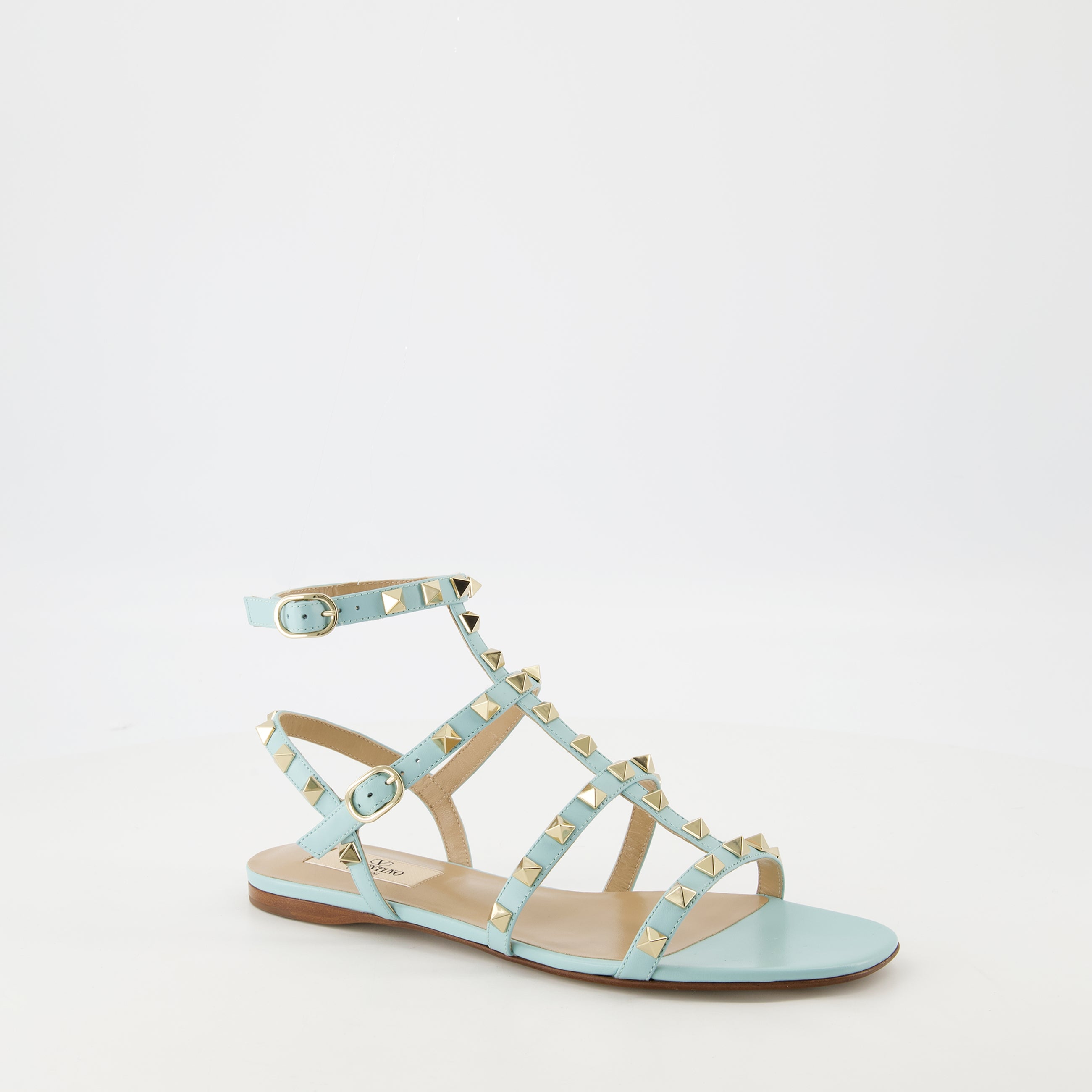 Light Blue Sandals, Rockstud Sandals, Valentino, Women’s Footwear, Designer Sandals