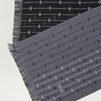 wool scarf, embroidered logo, Dior, fringed edges, men's accessories