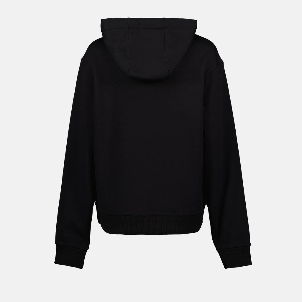 black logo hoodie, Burberry Fall Collection, organic cotton hoodie, timeless style, elegant black hoodie