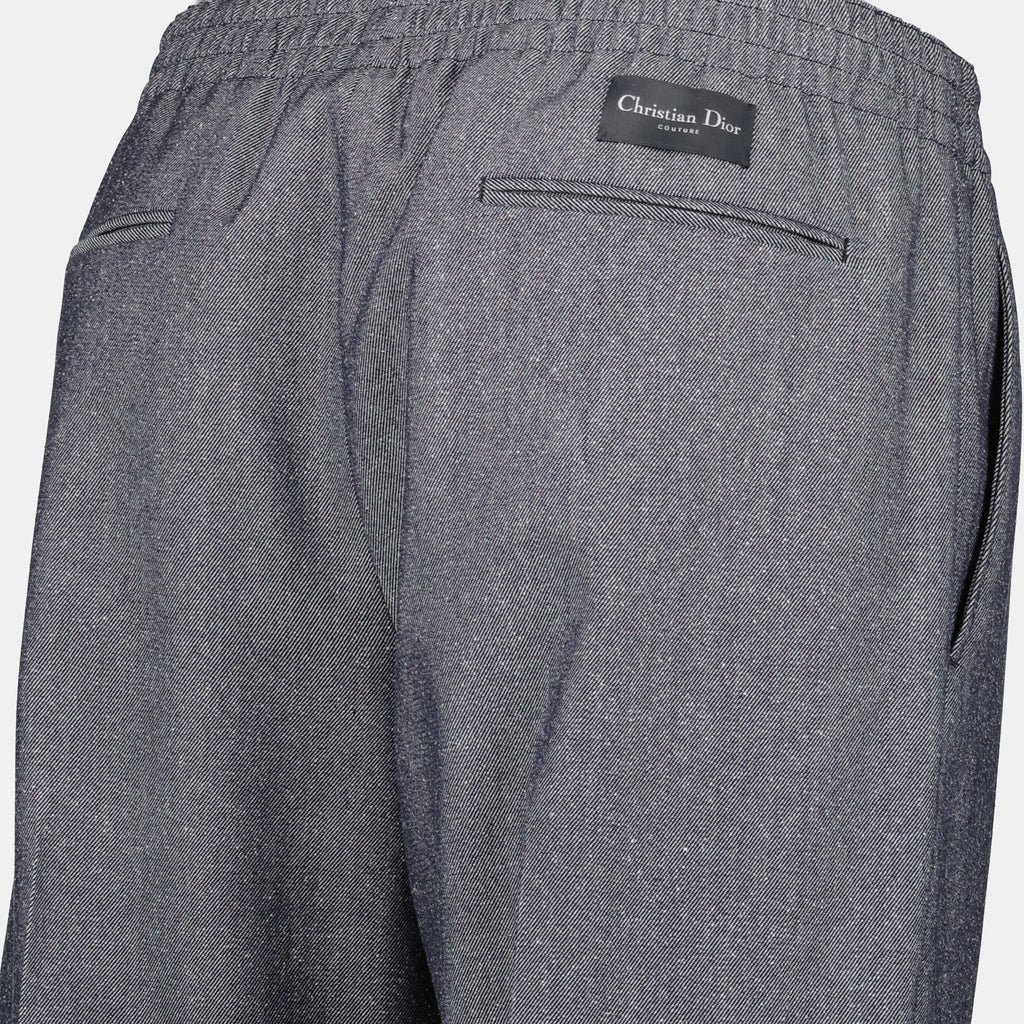 Image of Wool and Silk Sweatpants by Dior for Men - Season Spring-Summer 2025 - Detail View 2