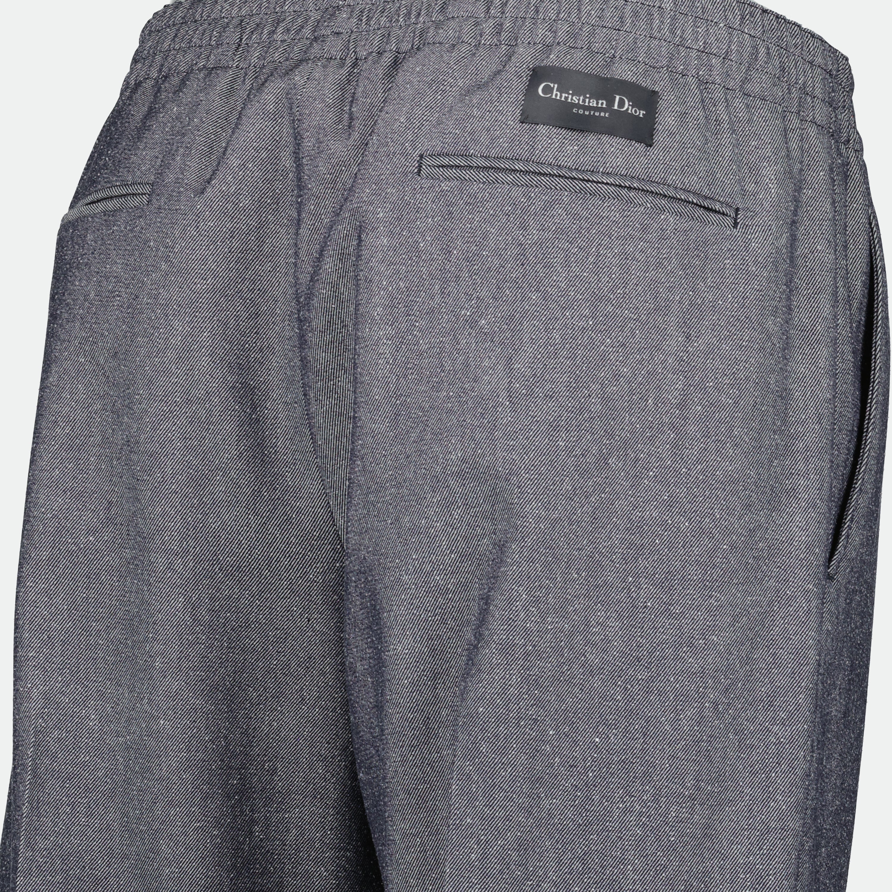 Image of Wool and Silk Sweatpants by Dior for Men - Season Spring-Summer 2025 - Detail View 2