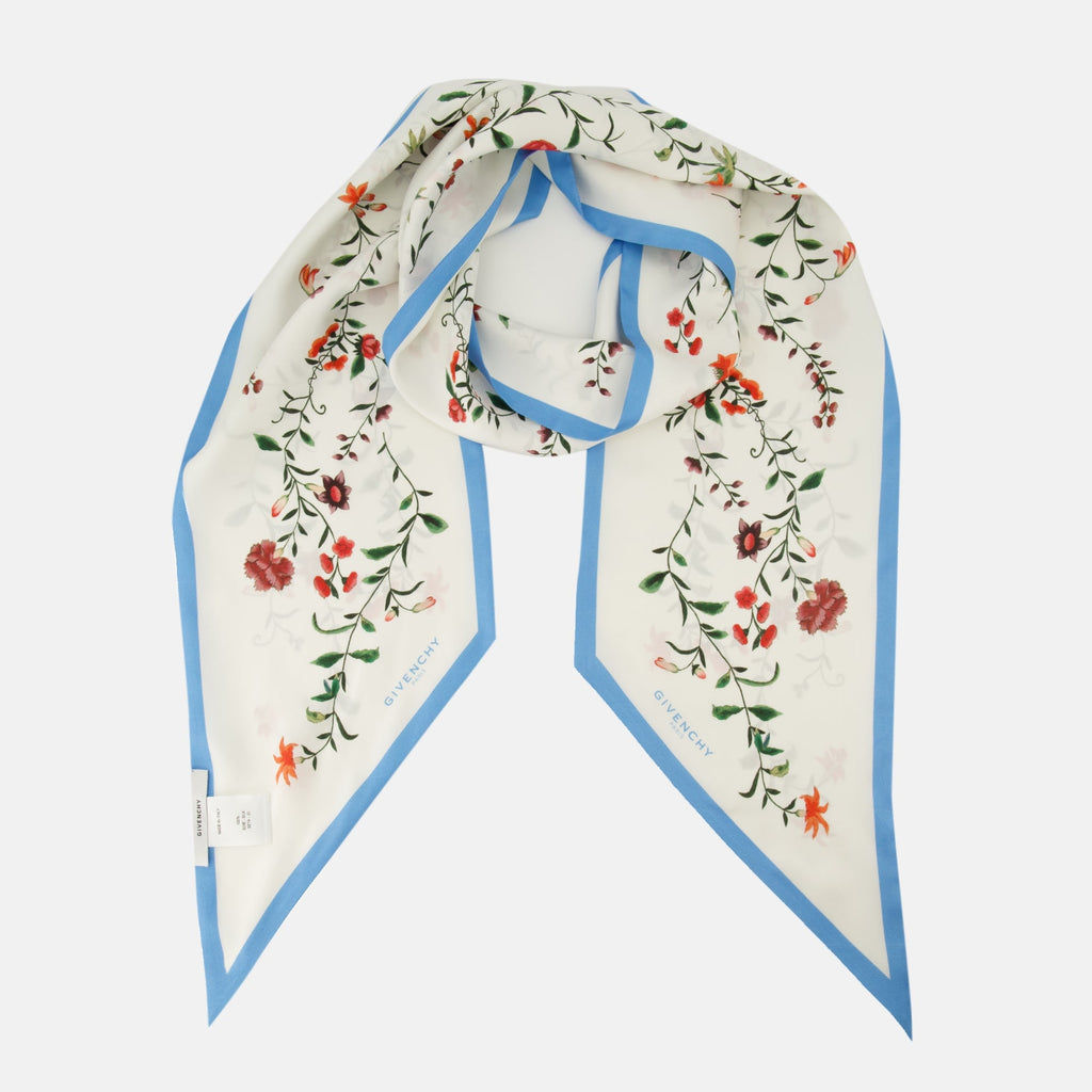 Givenchy bandeau, floral silk scarf, luxury accessories, silk scarf, stylish bandeau