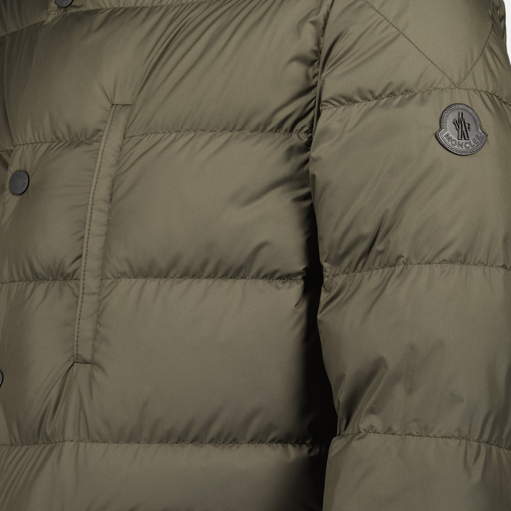 Moncler puffer jacket, reversible jacket, khaki outerwear, water-repellent jacket, autumn winter fashion