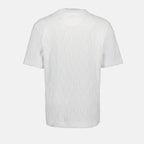 FF motif, luxury T-shirt, cotton terry, Fendi fashion, elegant apparel