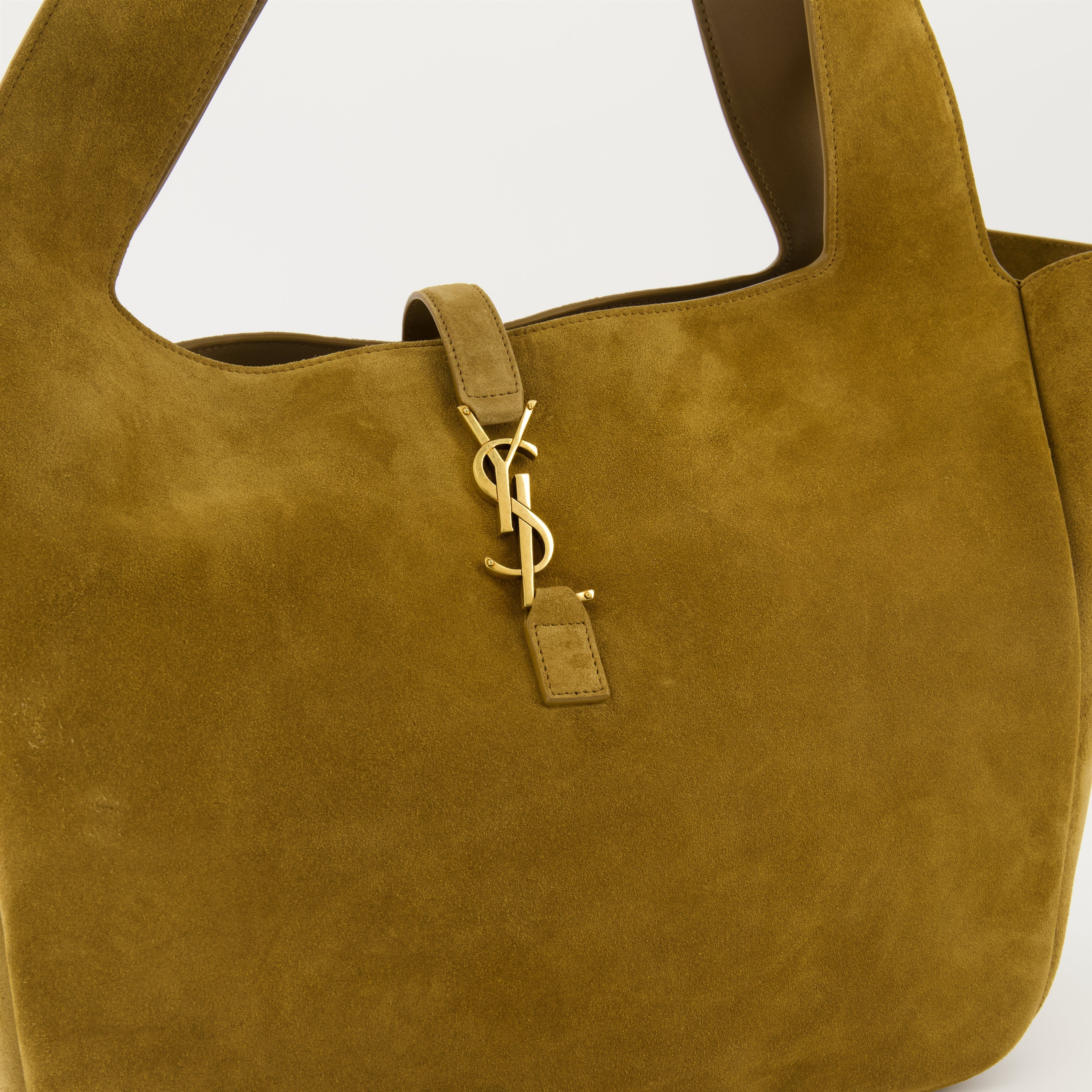 Cabas Saint Laurent, Kaki handbag, designer tote, stylish leather bag, suede shoulder bag
