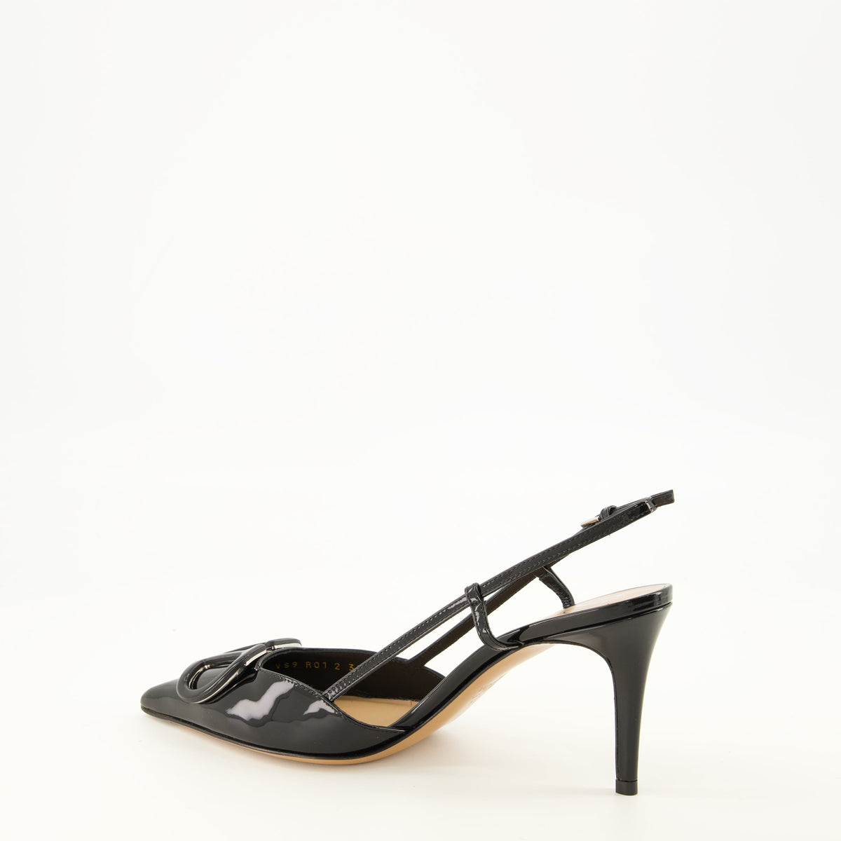 Ballerines VLogo en cuir noir