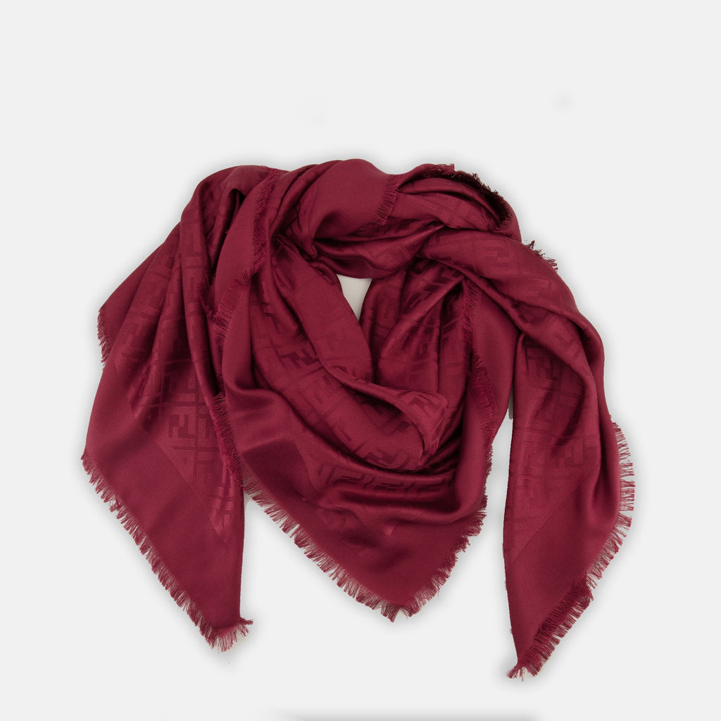 Châle FF en laine et soie jacquard