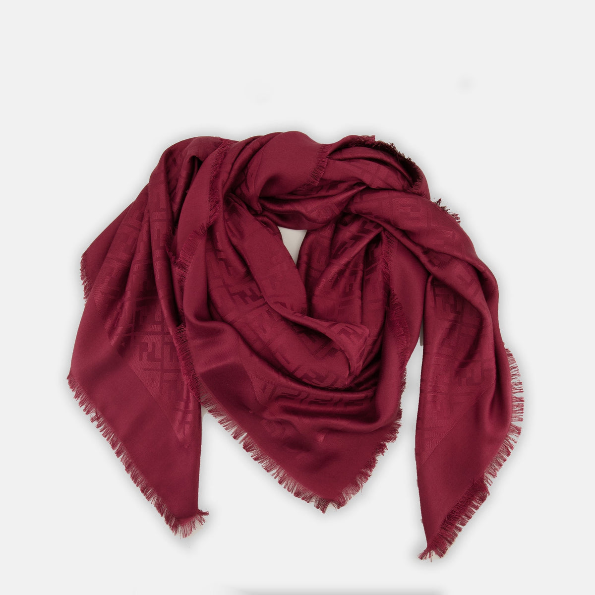 Châle FF en laine et soie jacquard