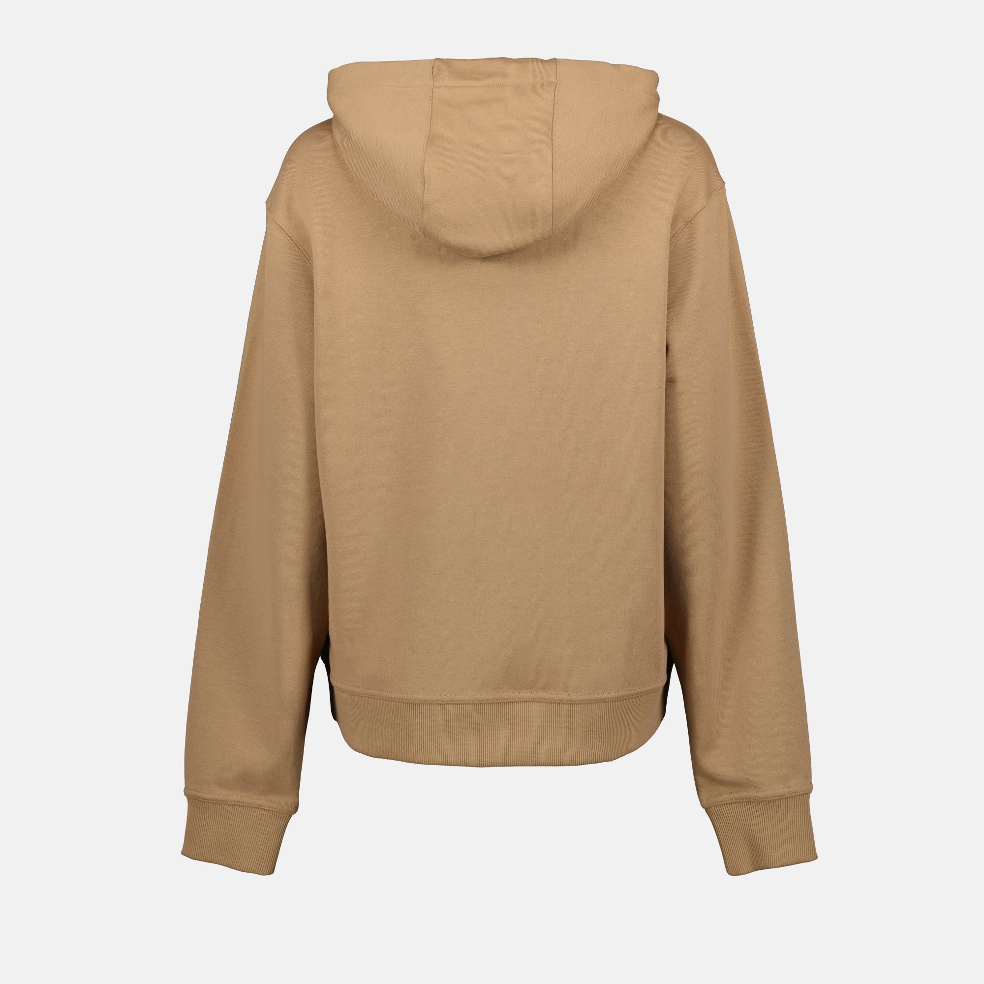 brown hooded sweatshirt, organic cotton hoodie, autumn-winter collection, logo sweatshirt, eco-friendly fashion