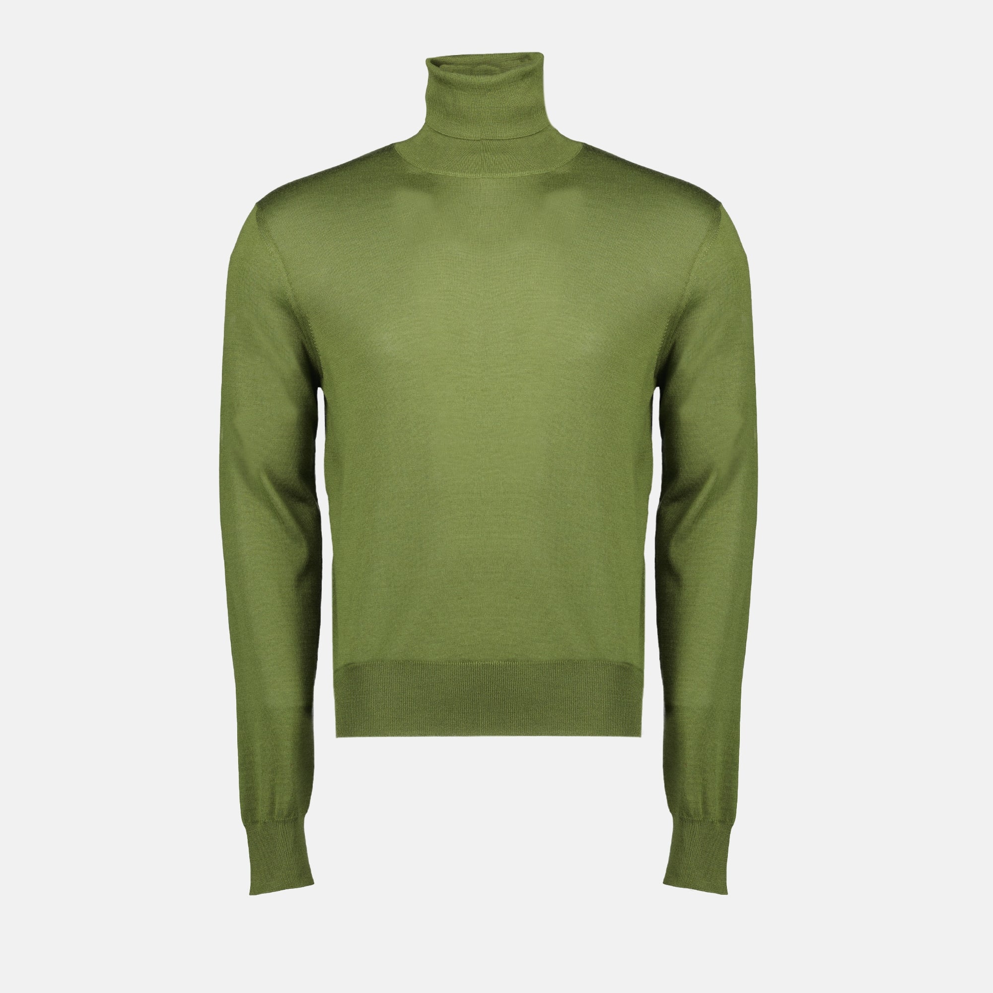 Saint Laurent, green sweater, turtleneck, wool cashmere, autumn winter fashion