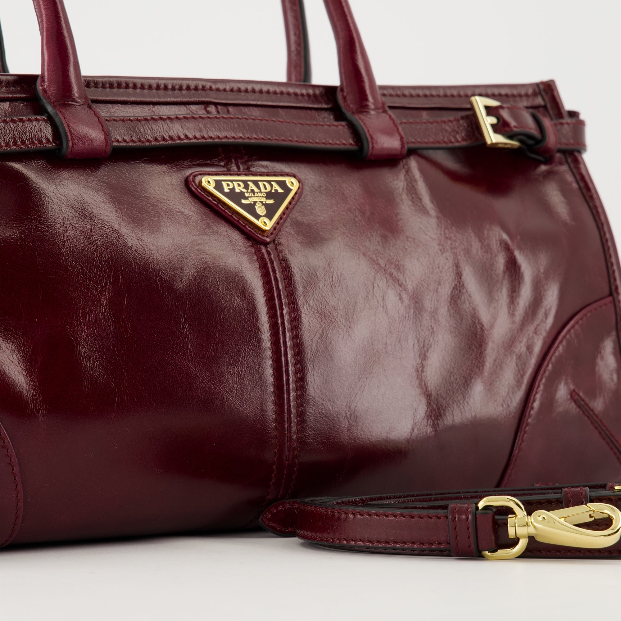 Bonnie Bordeaux Bag, Prada handbag, calf leather bag, designer accessories, stylish handbag