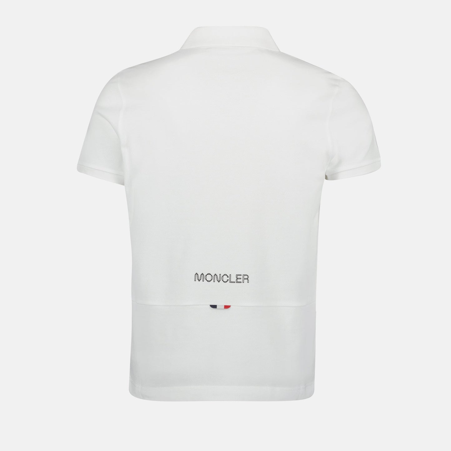 White Polo, Moncler, Logo Shirt, Luxury Cotton Polo, Autumn-Winter 2024 Fashion