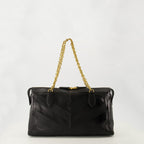 Image of Panthea Black Leather Bag by Valentino Garavani for Women - Season Autumn-Winter 2025 - Back View