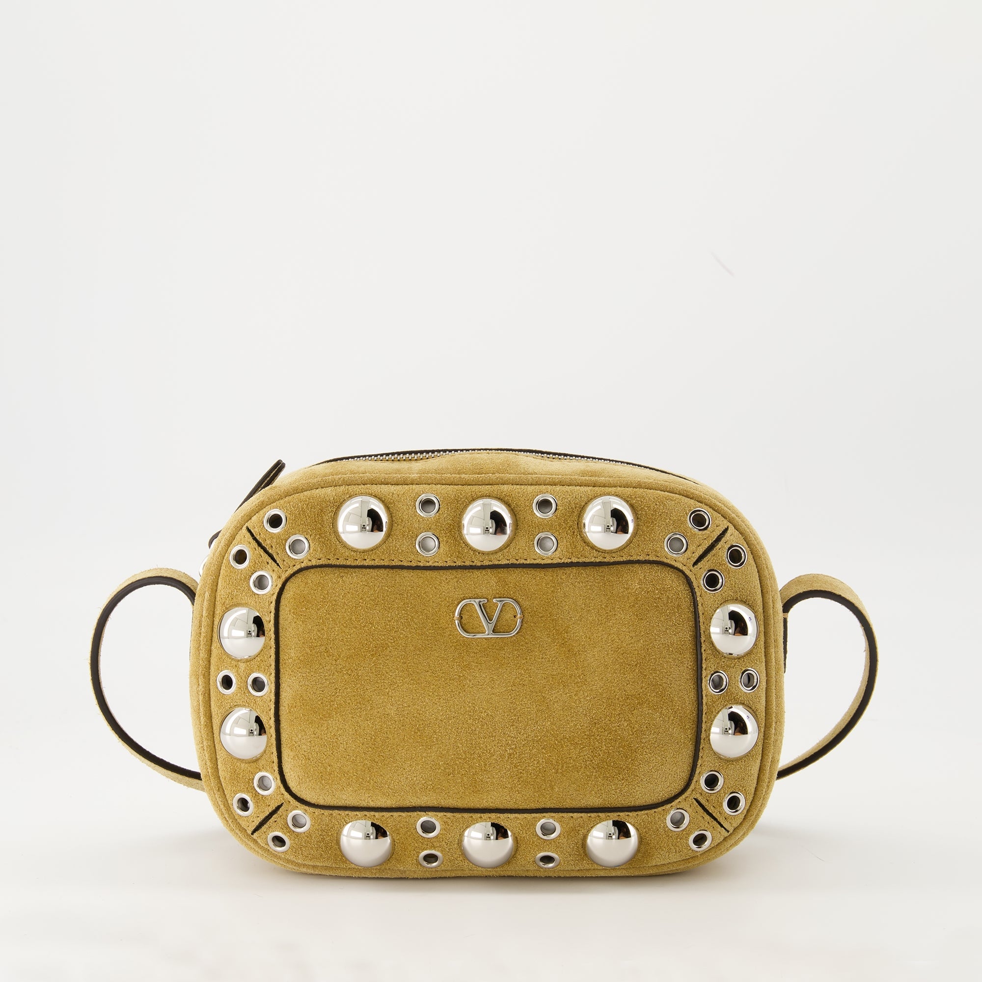 Imagen de la cartera de ante Nellcôte de Valentino Garavani para mujeres - Temporada Otoño-Invierno 2025 - Vista Frontal