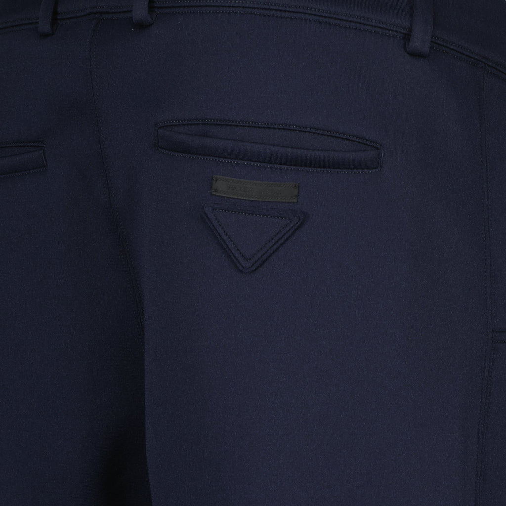 Navy trousers, Prada pants, Men's fashion, Straight cut trousers, Nylon pants