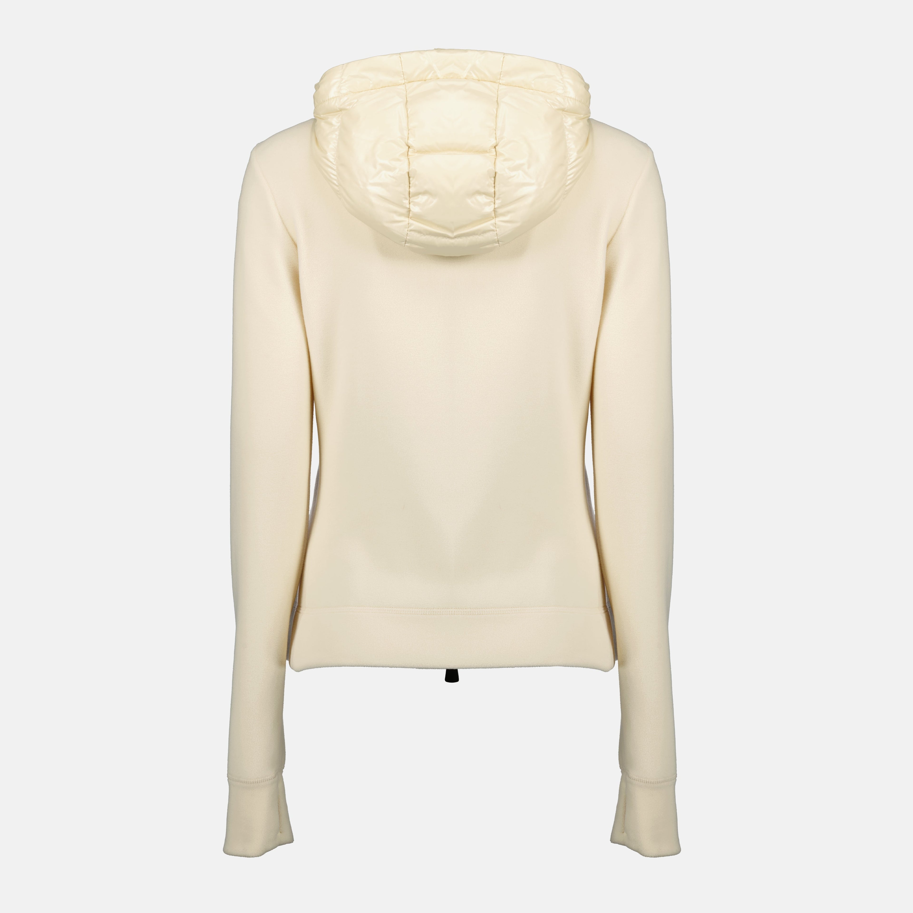 Moncler Grenoble cardigan, white zip cardigan, fleece cardigan, autumn winter collection, women's designer cardigan