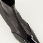 Khaite booties, leather ankle boots, Nevada booties, premium leather footwear, black leather booties