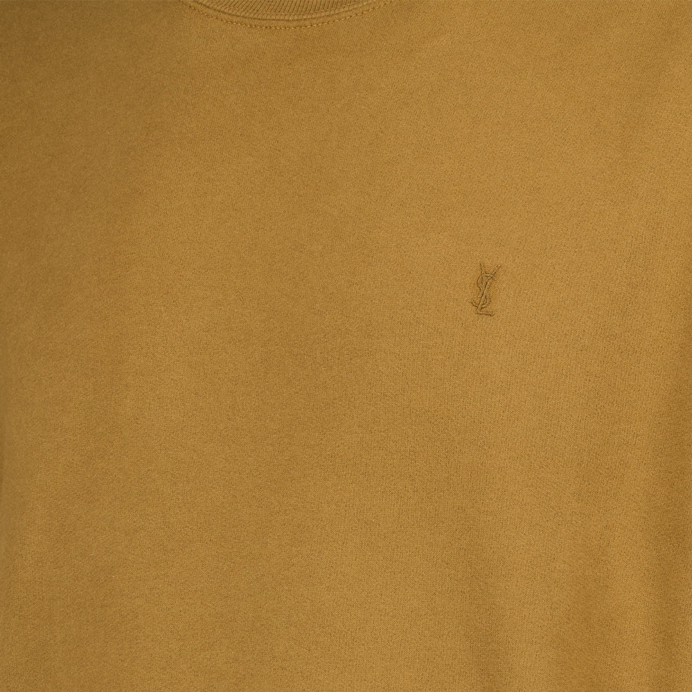 Sweatshirt Clássico Castanho Gola Redonda