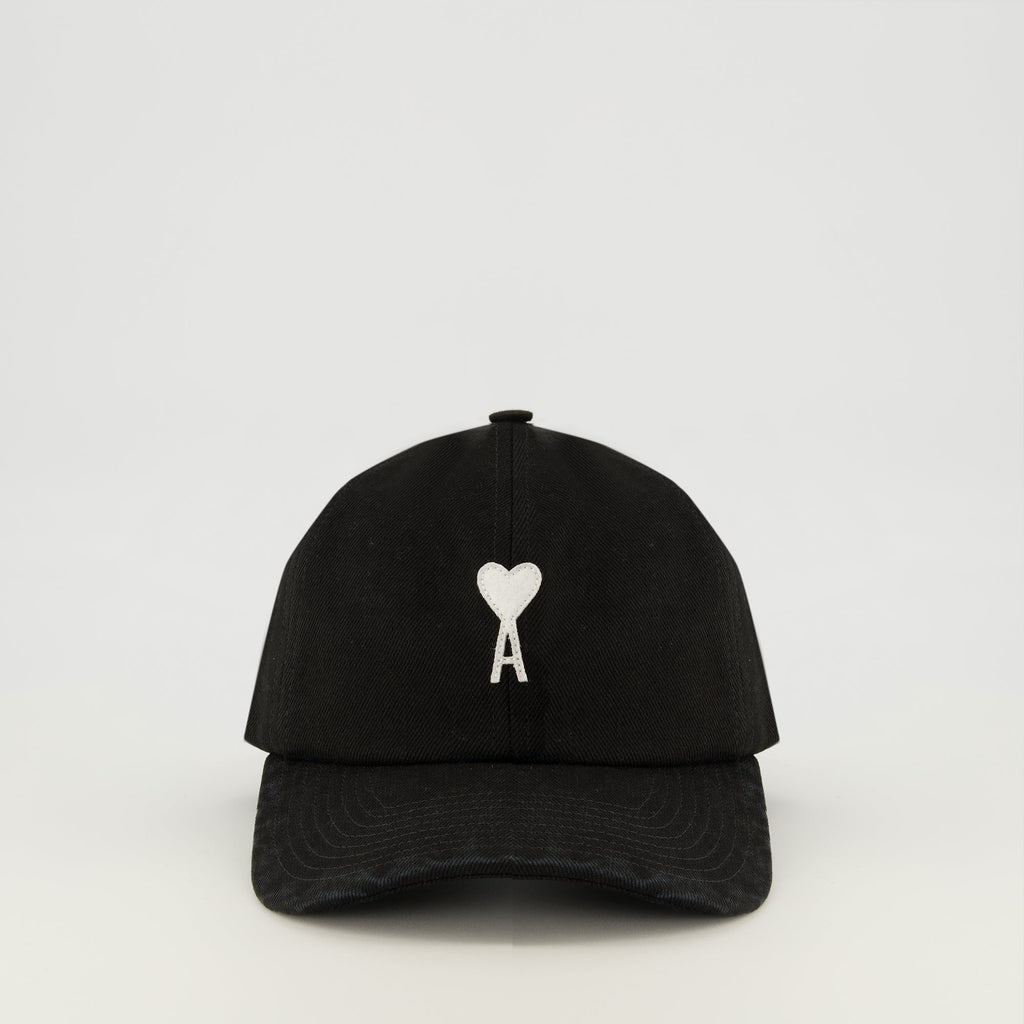 Gorra negra con logo Ami Paris