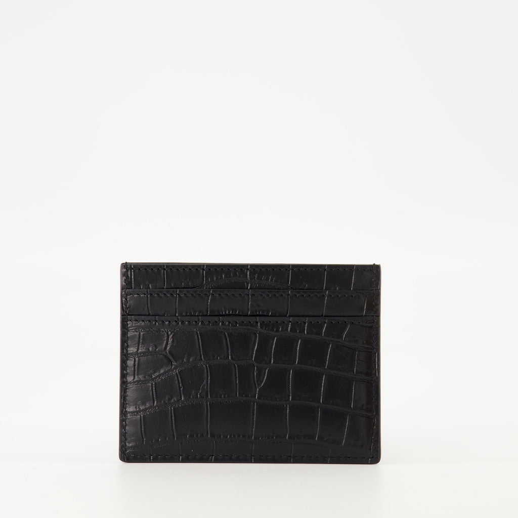 Saint Laurent, crocodile leather, card holder, luxury accessories, designer wallet