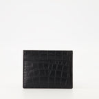 Image du porte-cartes Croco de Saint Laurent pour hommes - Saison automne-hiver 2025 - Vue de dos