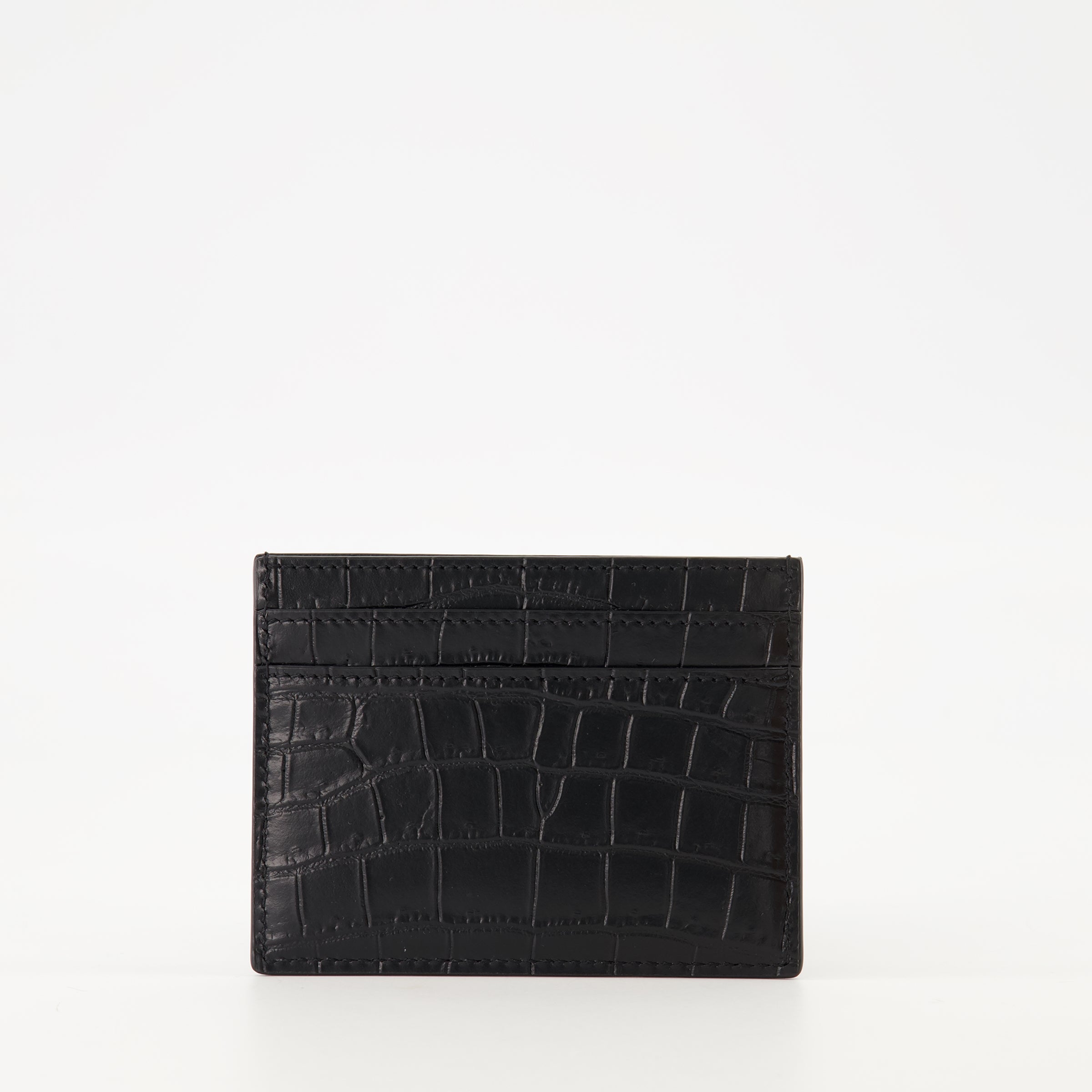 Saint Laurent, crocodile leather, card holder, luxury accessories, designer wallet