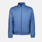Image of Light Blue Windbreaker Jacket by Moncler for Men - Season Spring-Summer 2025 - Front View