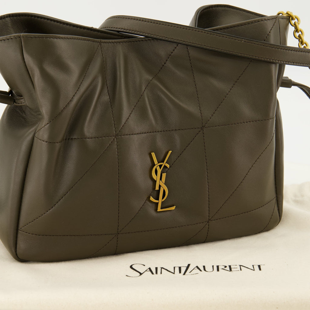 Jamie Shoulder Pouch aus khakifarbenem Leder
