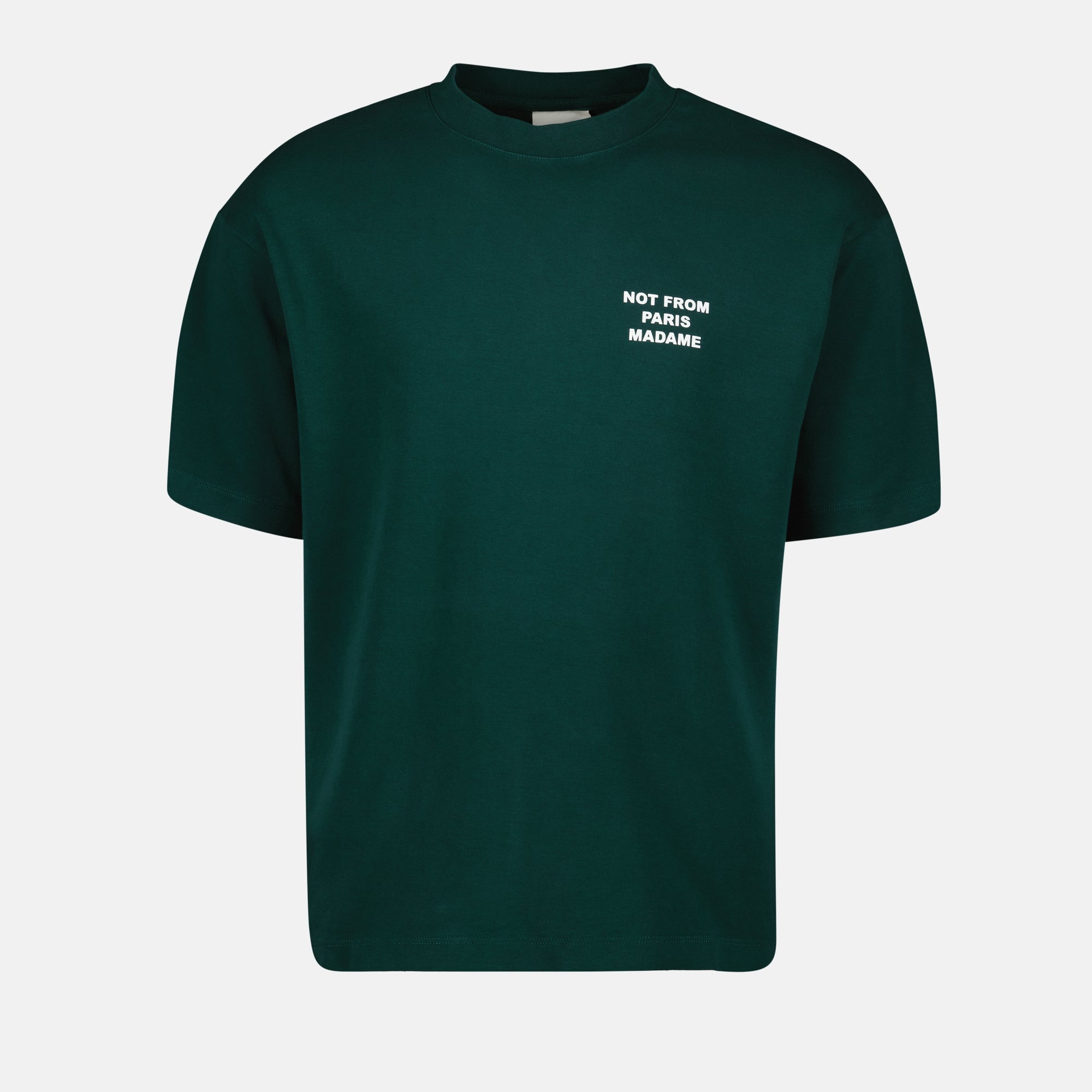 T-shirt en Coton Slogan Vert