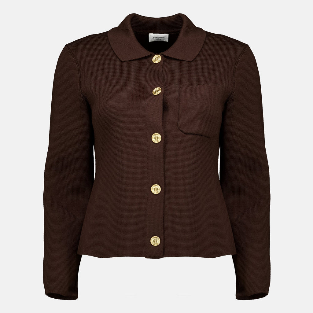 Cardigan en Laine Marron