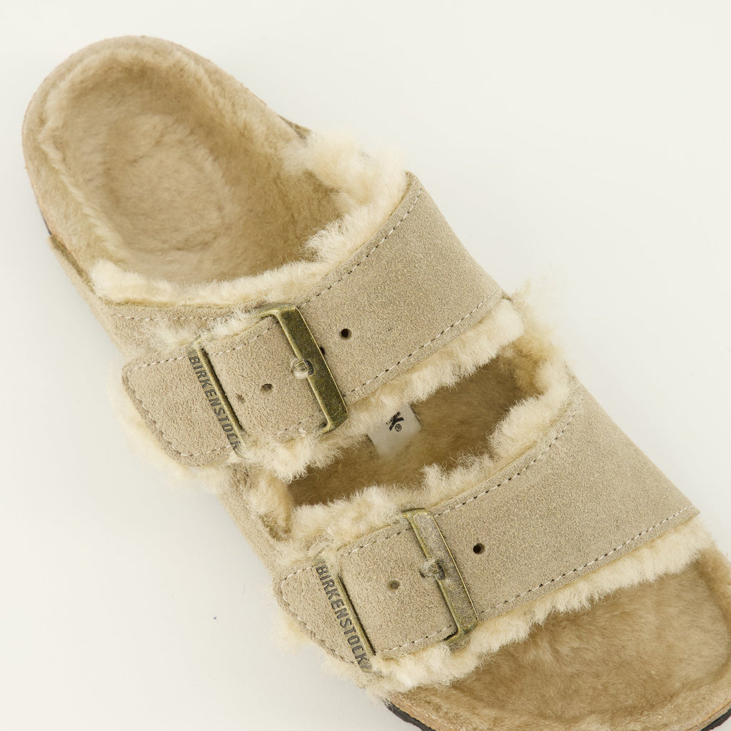 Sandalias de Piel de Oveja Arizona Beige