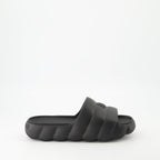 Moncler sandals, black slide sandals, Lilo sandals, luxury footwear, elegant slide sandals