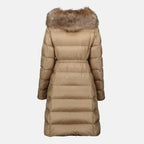 Image of Long Brown Down Jacket Boedic by Moncler for Women - Season Autumn-Winter 2025 - Back View