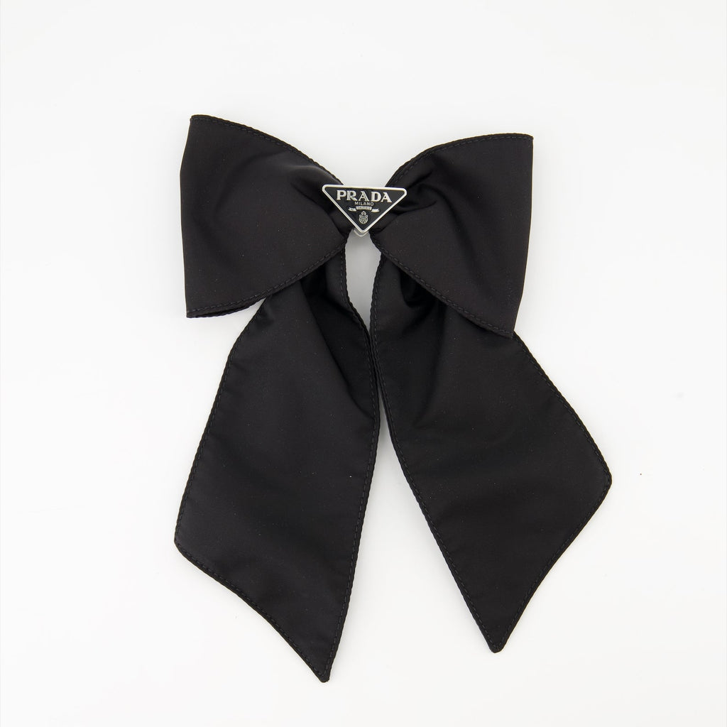 Image of Hair Bow in Re-Nylon by Prada for Women - Season Spring-Summer 2024 - Front View