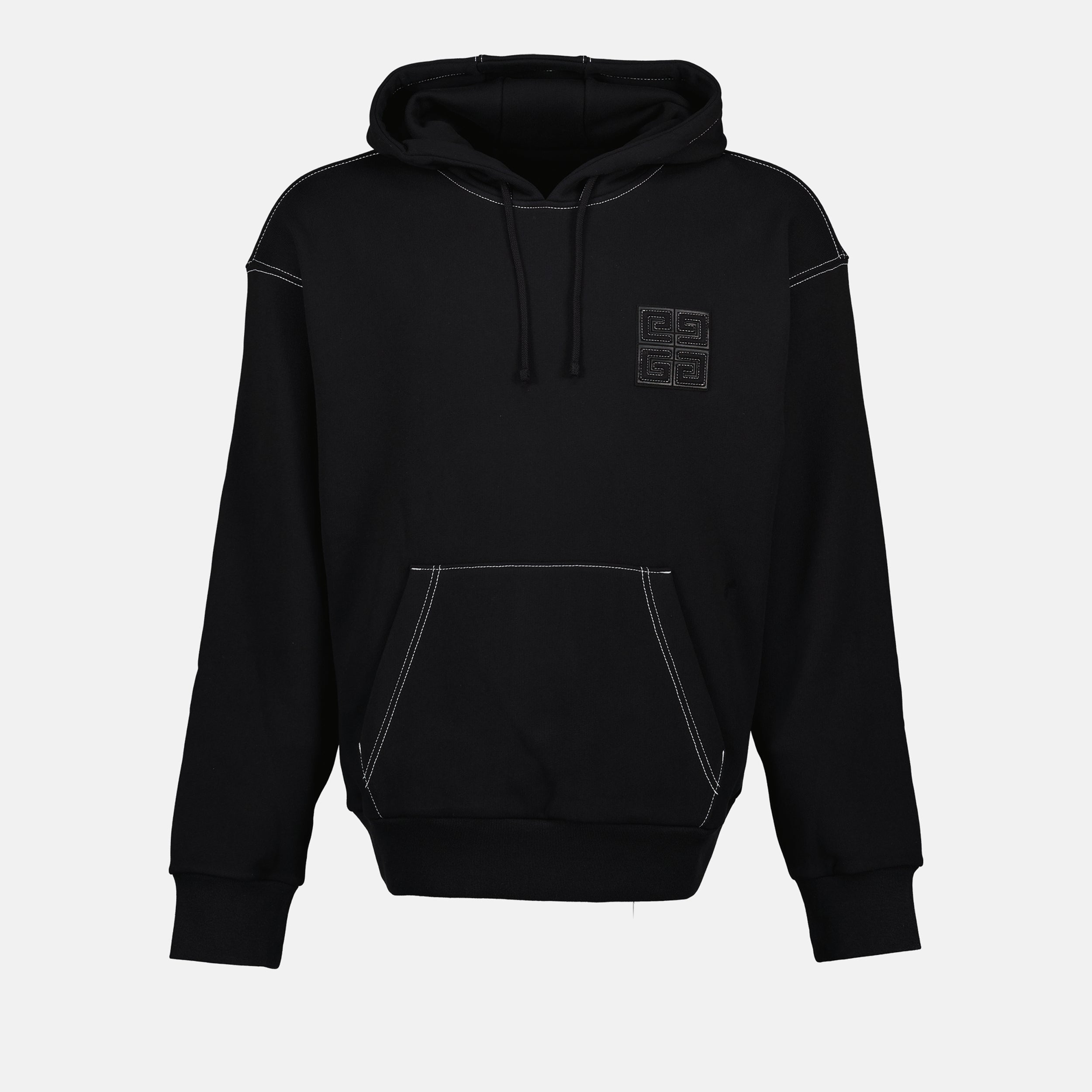 Hoodie Preto em Algodão com Logo 4G