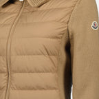 Moncler cardigan, bi-material cardigan, autumn-winter collection, women's outerwear, wool polyester blend