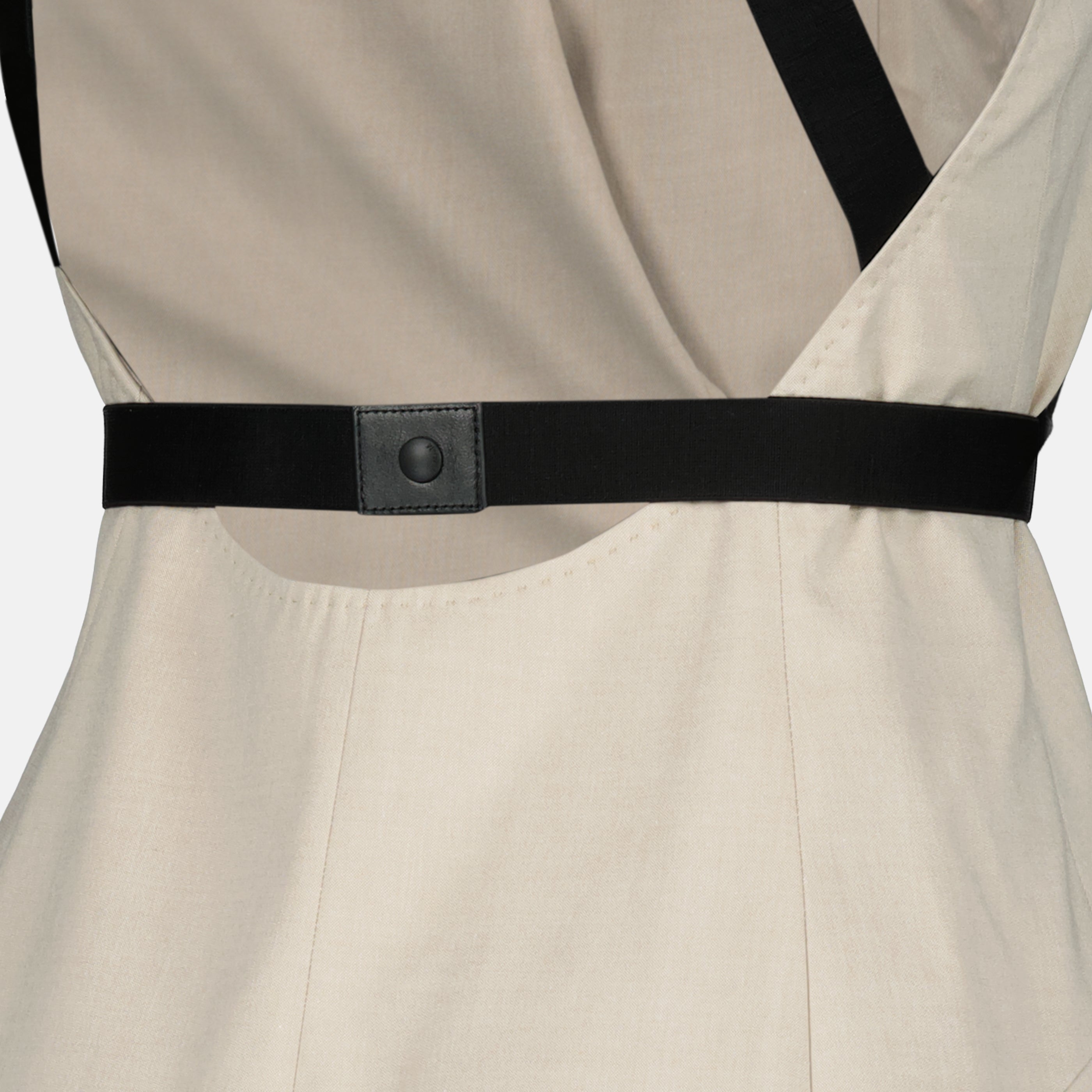 Image d'une robe en coton et laine beige de Max Mara pour femmes - Saison Printemps-Été 2026 - Détail 2