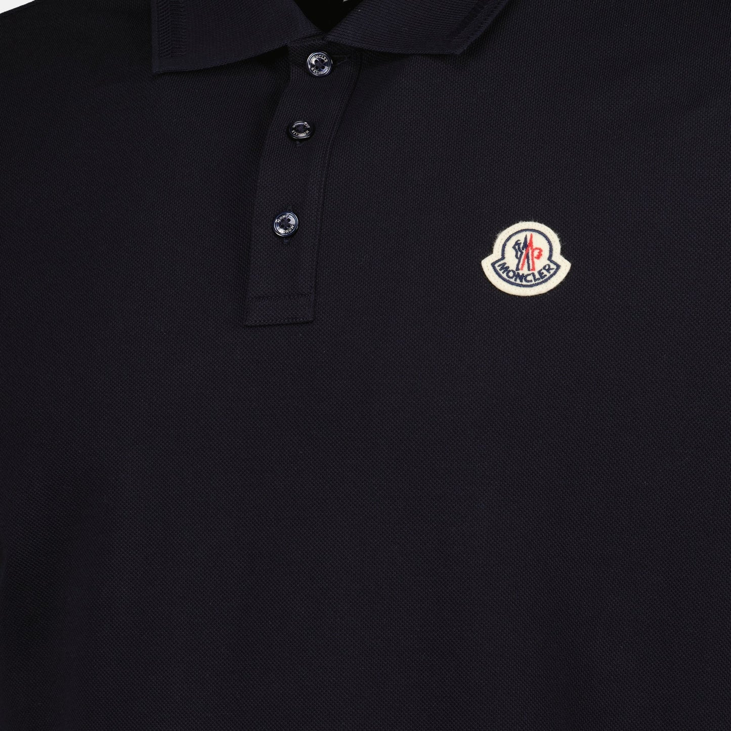 navy polo shirt, Moncler polo, cotton piqué polo, men's fashion, classic polo