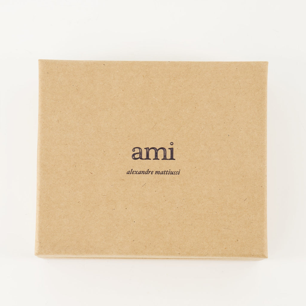 bordeaux card holder, Ami Paris accessories, calf leather wallet, unisex card holder, luxury leather accessories