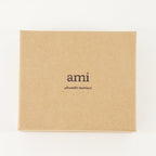 bordeaux card holder, Ami Paris accessories, calf leather wallet, unisex card holder, luxury leather accessories