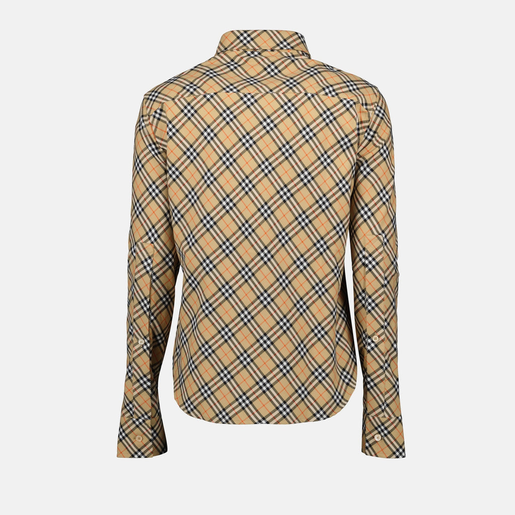 checkered shirt, cotton check shirt, beige checkered, elegant checkered design, autumn winter fashion