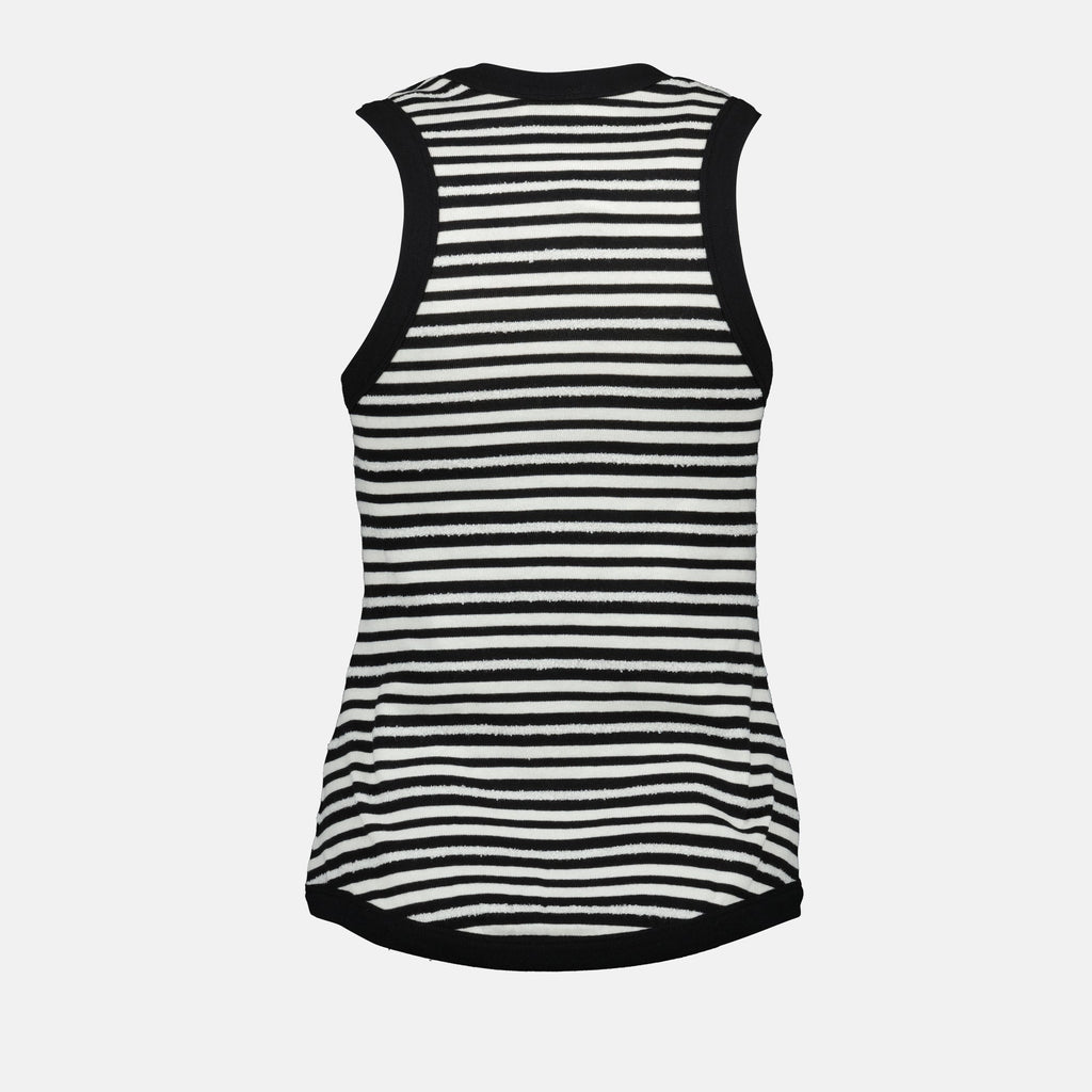 striped tank top, cotton top, Cassandre, Saint Laurent clothing, women's fashion