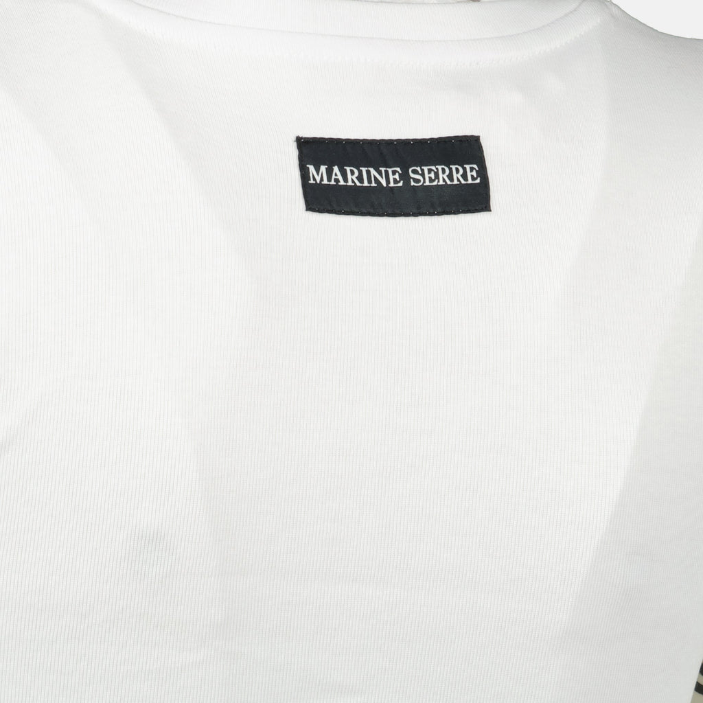Marine Serre t-shirt, cotton t-shirt, Moon T-shirt, women's apparel, Autumn-Winter collection