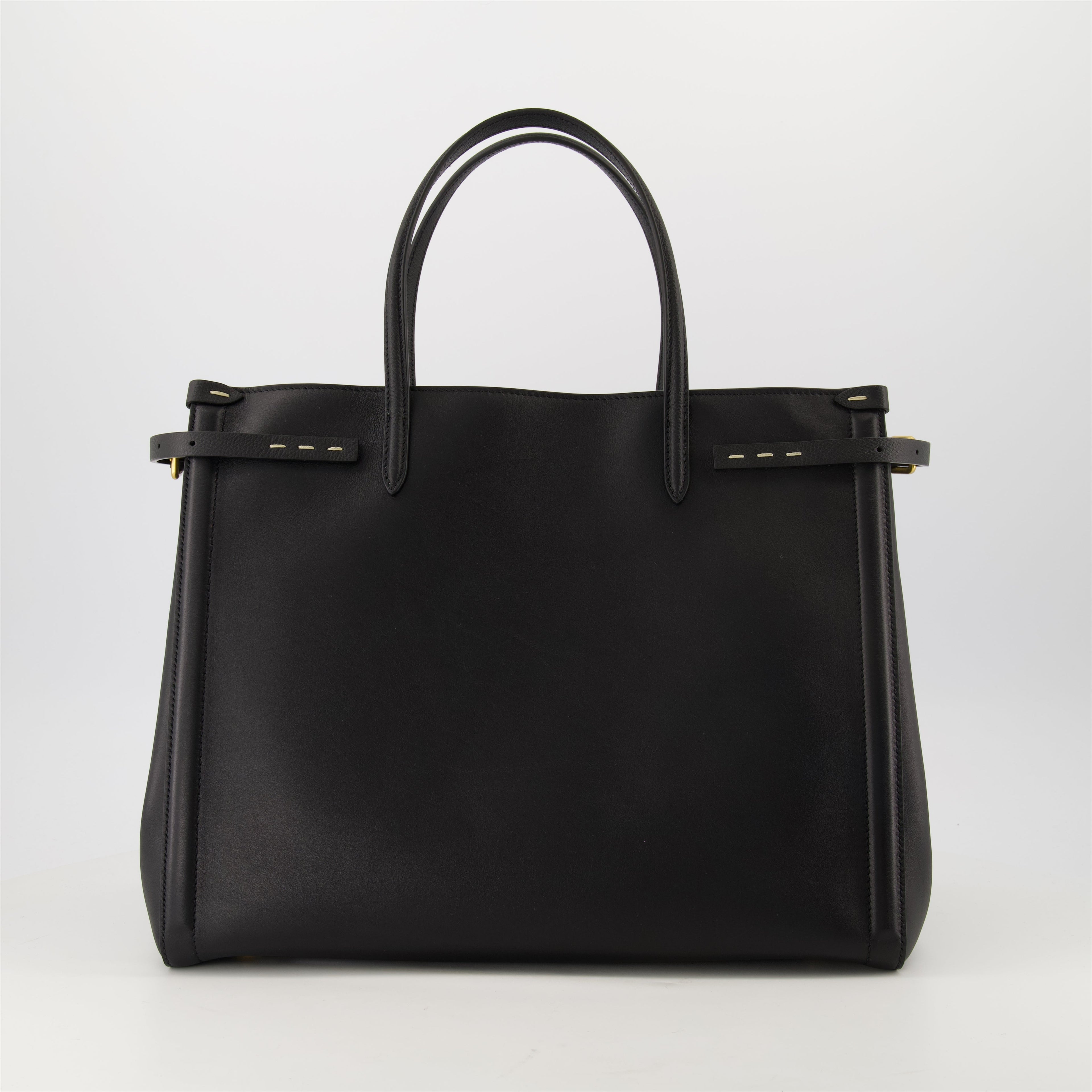 Black leather tote bag, Antibes tote, Valentino accessories, elegant tote, designer handbags
