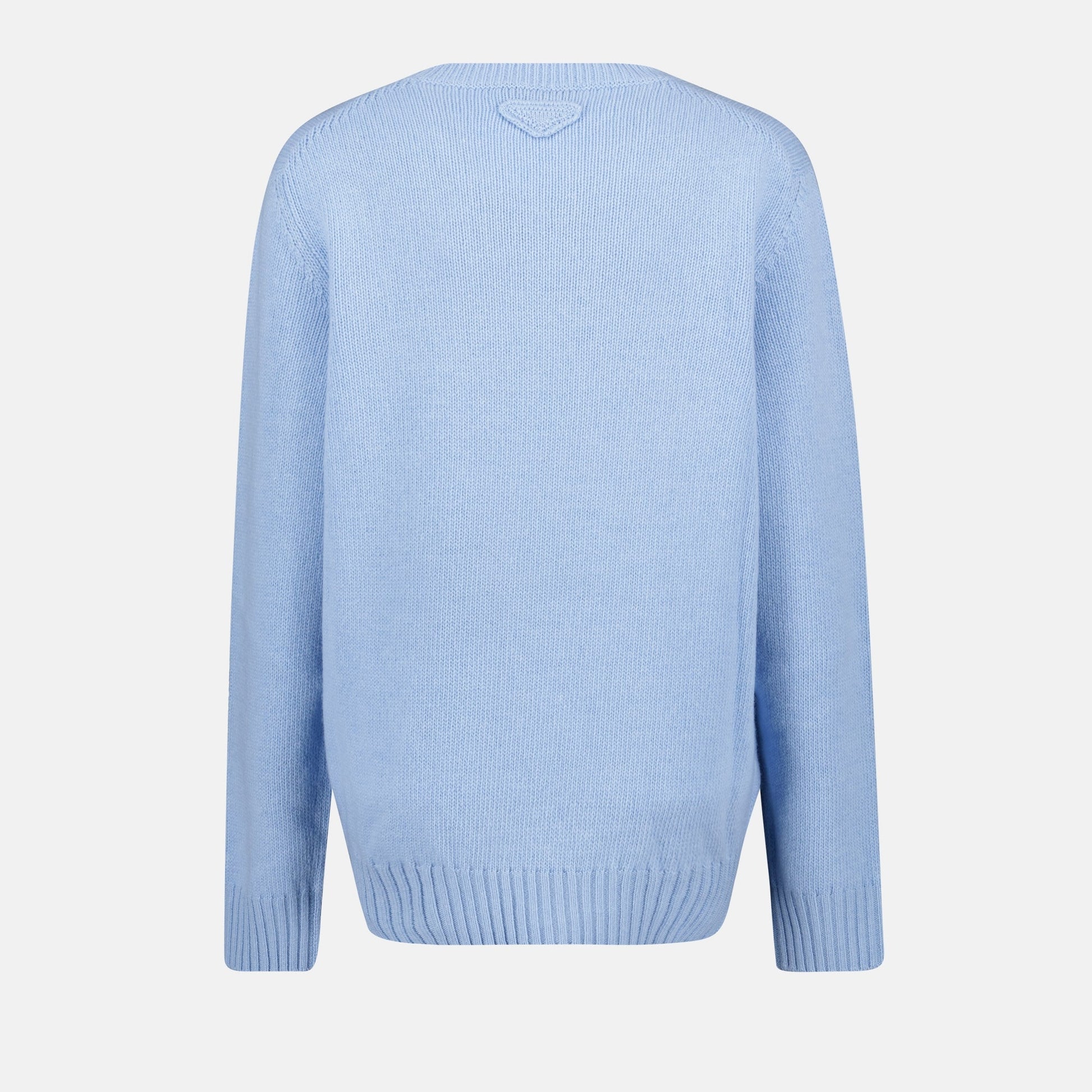 Prada sweater, blue wool sweater, luxury winter wear, premium knitwear, designer clothing