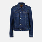 Bild einer blauen Denim-Jacke von Diesel für Frauen - Saison Frühling-Sommer 2025 - Vorderansicht