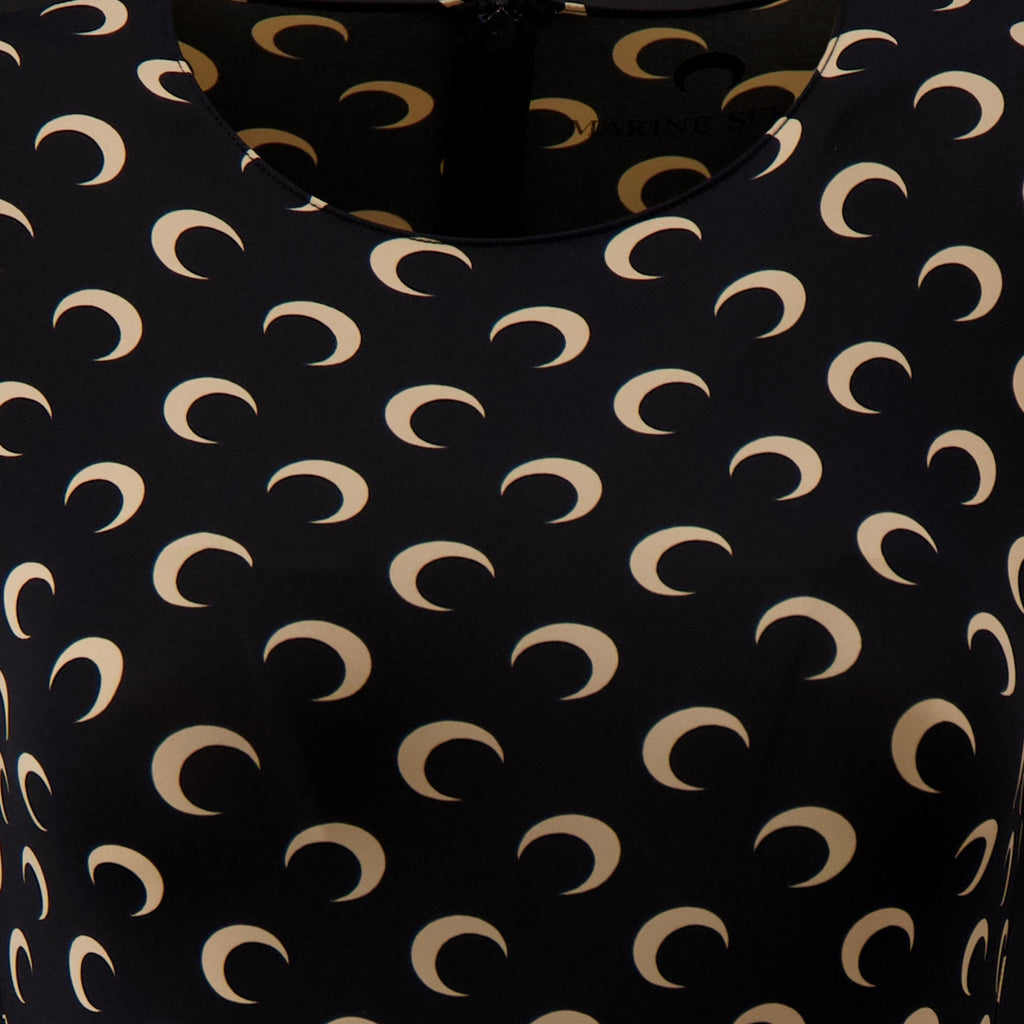 Marine Serre jumpsuit, Long Jersey Moon, autumn fashion, black jumpsuit, Moon pattern