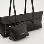 Gondola mini bag, Christopher Esber bag, black leather handbag, detachable pouch bag, designer accessories