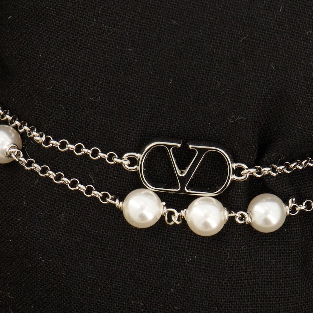 VLogo Pearl Bracelet, Valentino jewelry, Swarovski pearls, elegant bracelet, luxury accessories
